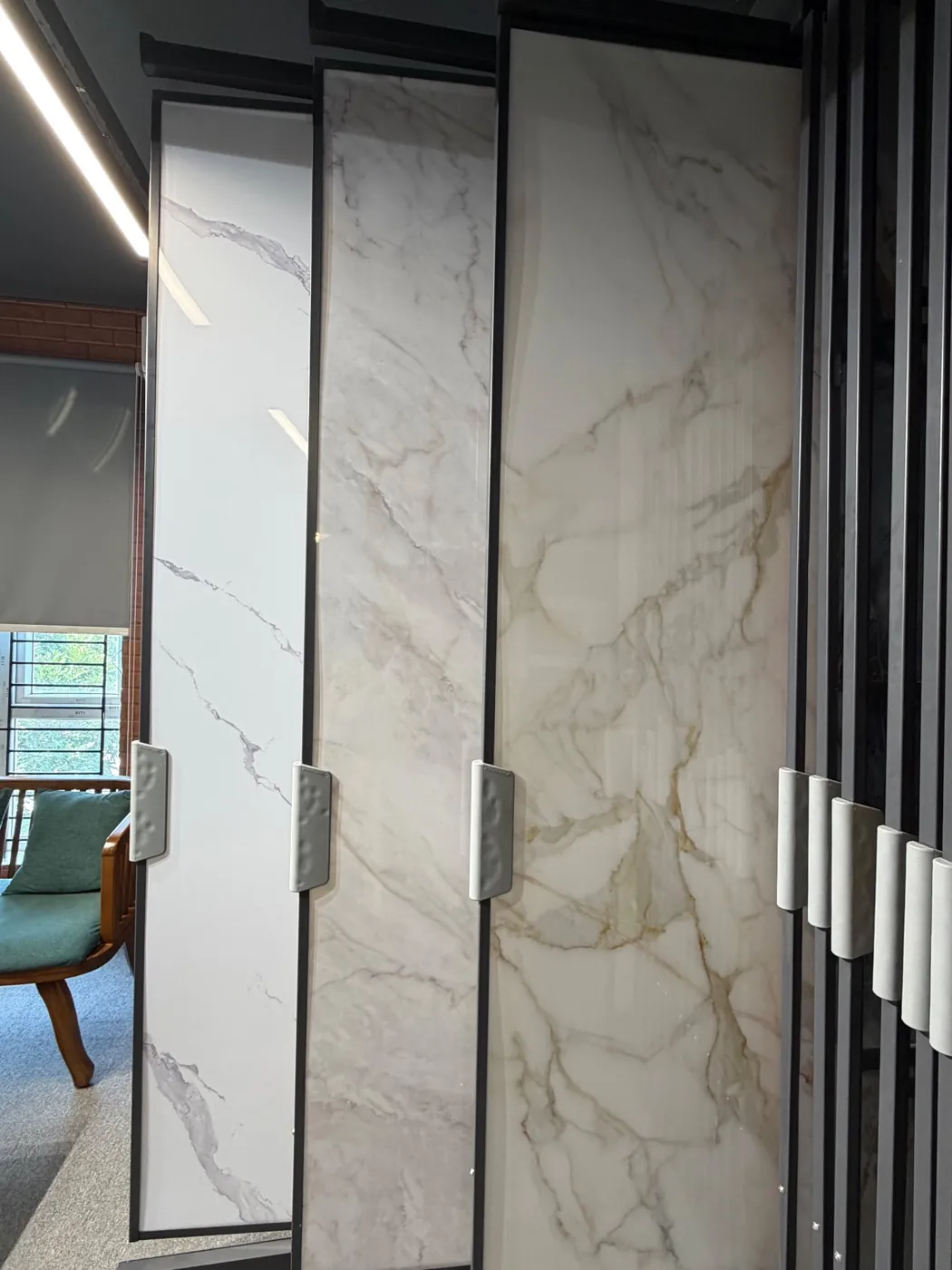 Marble-finish wall panels