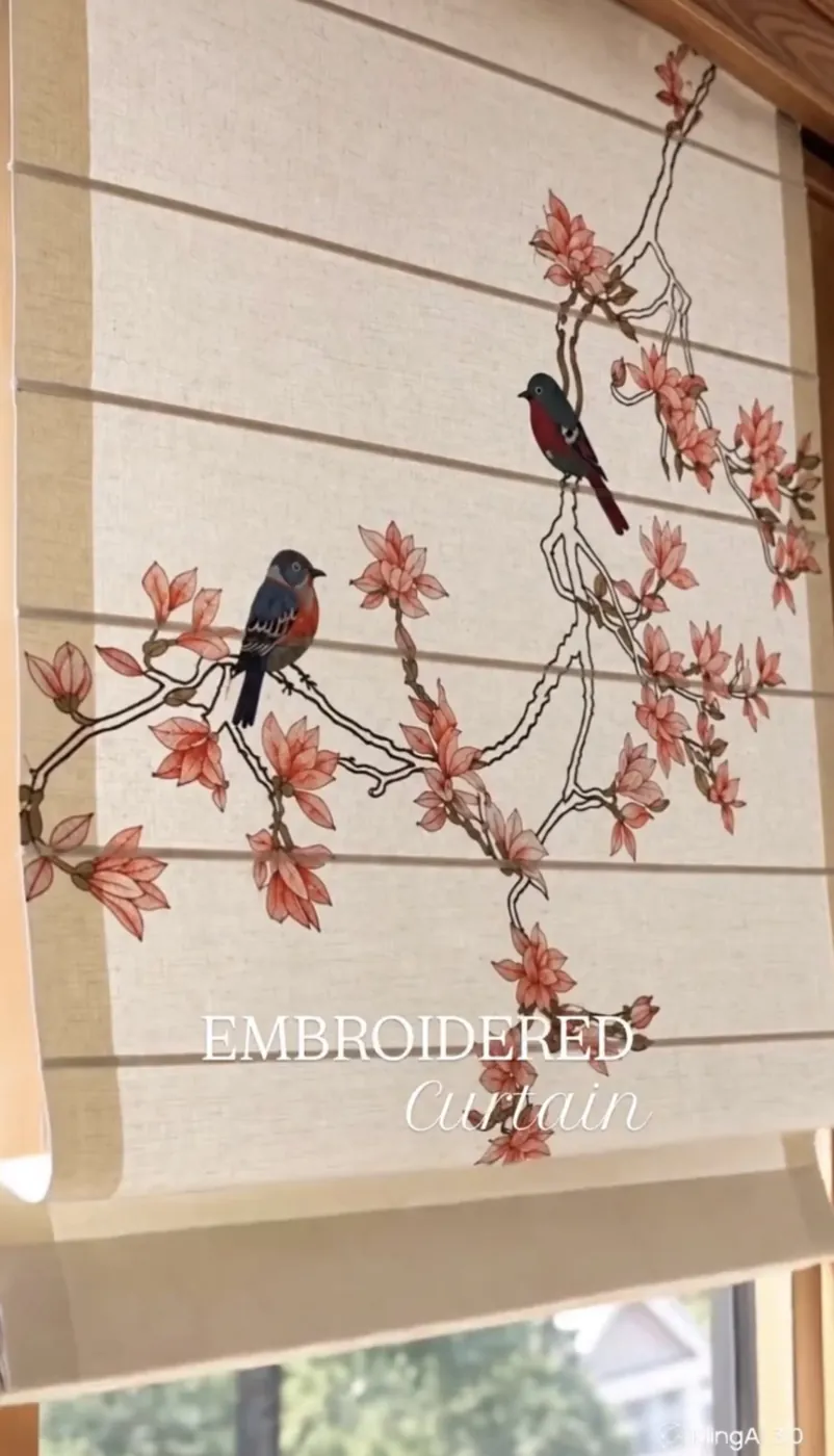 Embroidered Roman Curtain