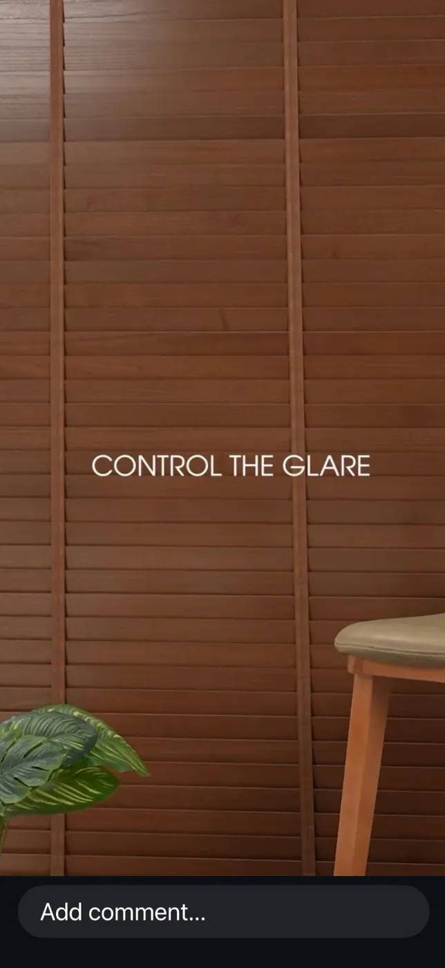Glare-Control Wooden Blinds